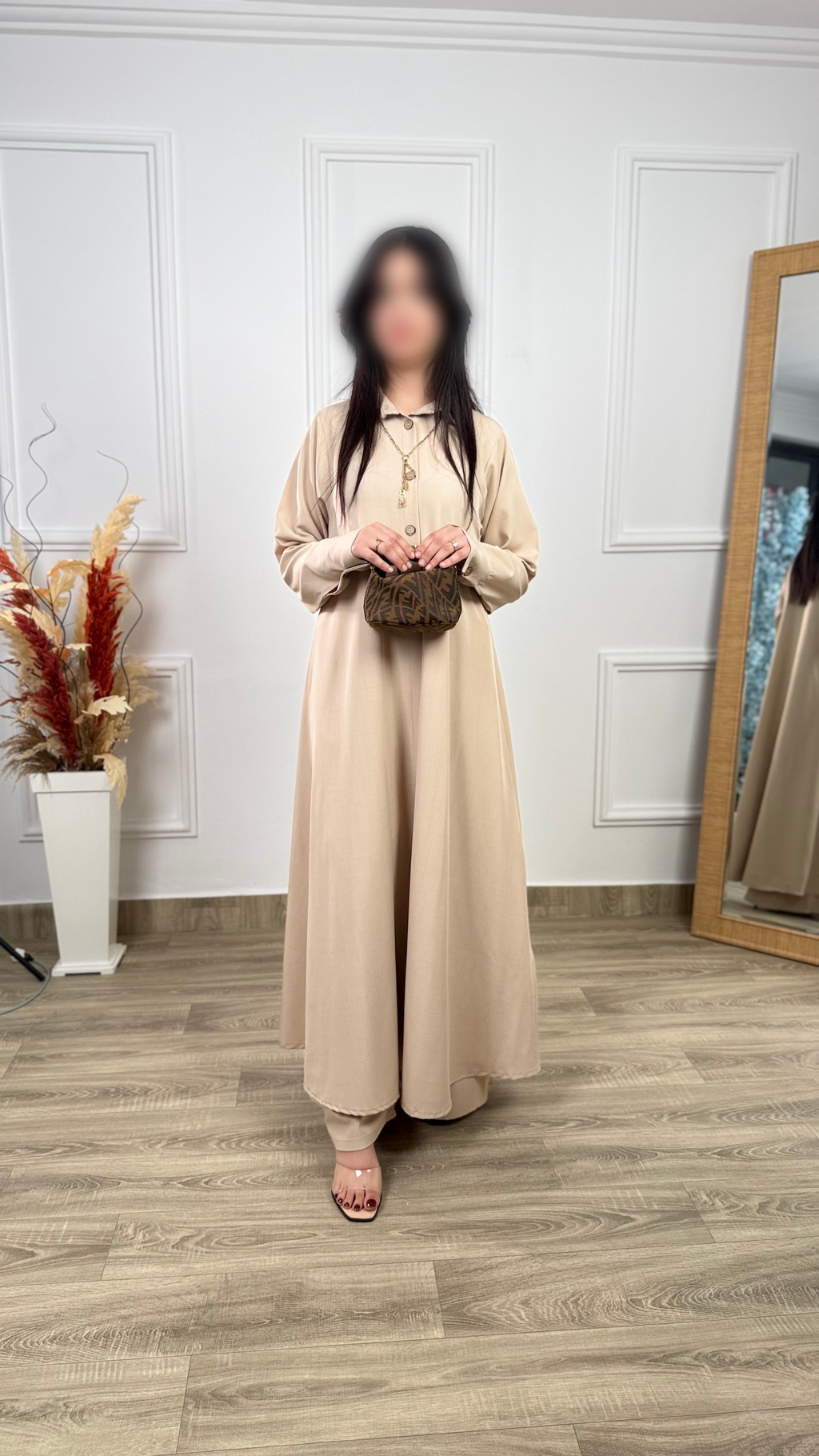 Ensemble chemise longue coupe cloche & pantalon Charlie ref02
