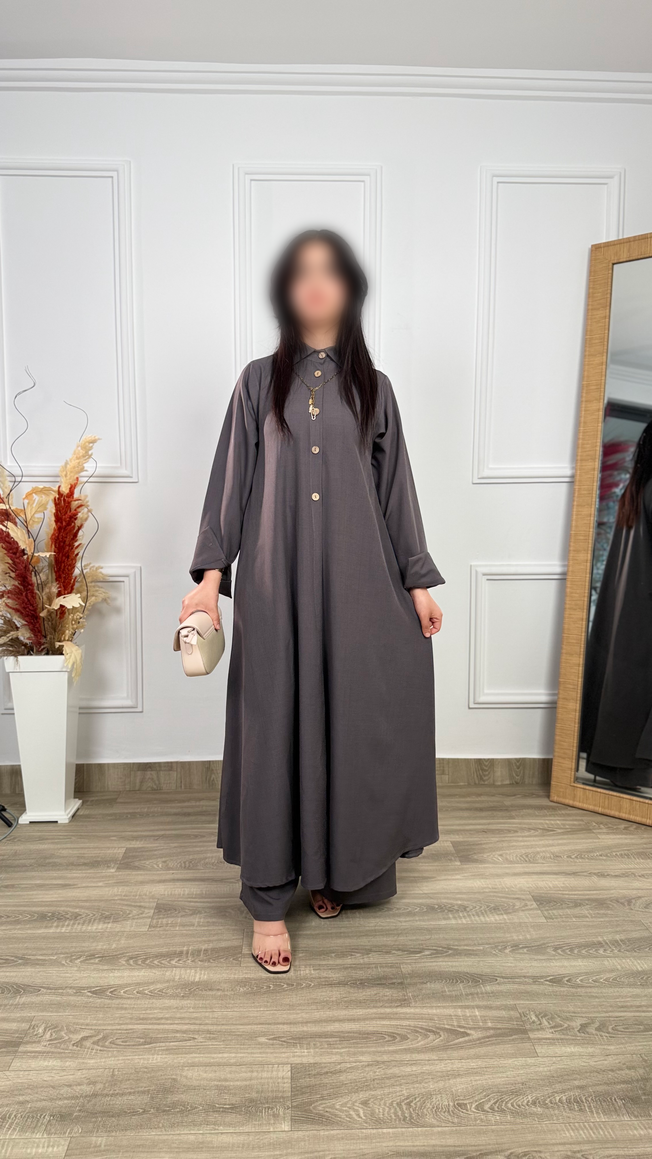 Ensemble chemise longue coupe cloche & pantalon Charlie ref02