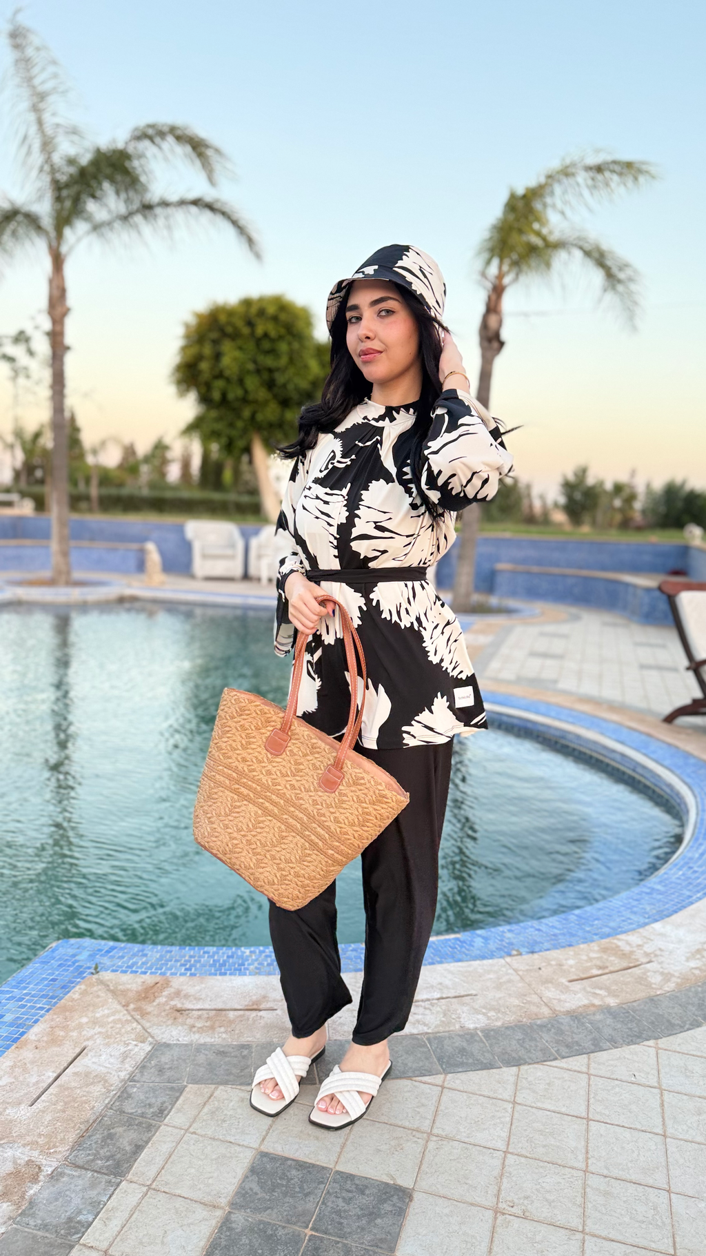 Burkini 3 pièces avec chapeau et bonnet tc03